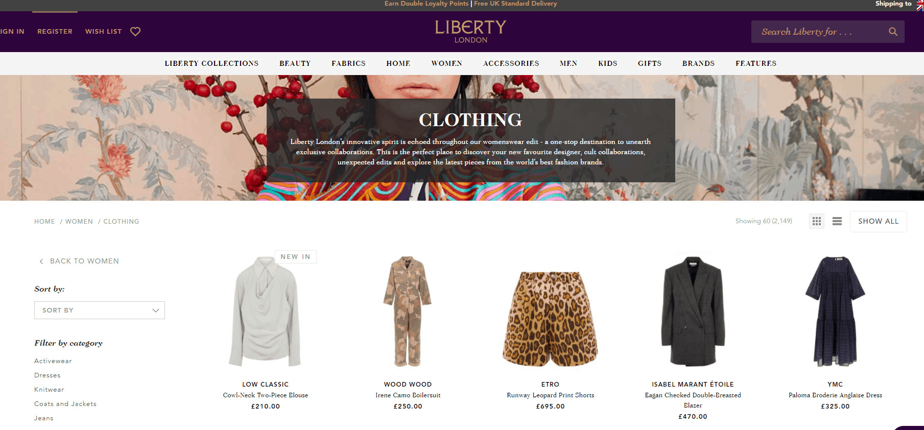 Liberty折扣代碼2024|英國Liberty London百貨時尚類滿£100立減£30促銷英國境內免郵